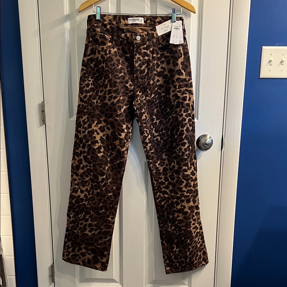 Abercrombie & Fitch Leopard Print Flare Jeans